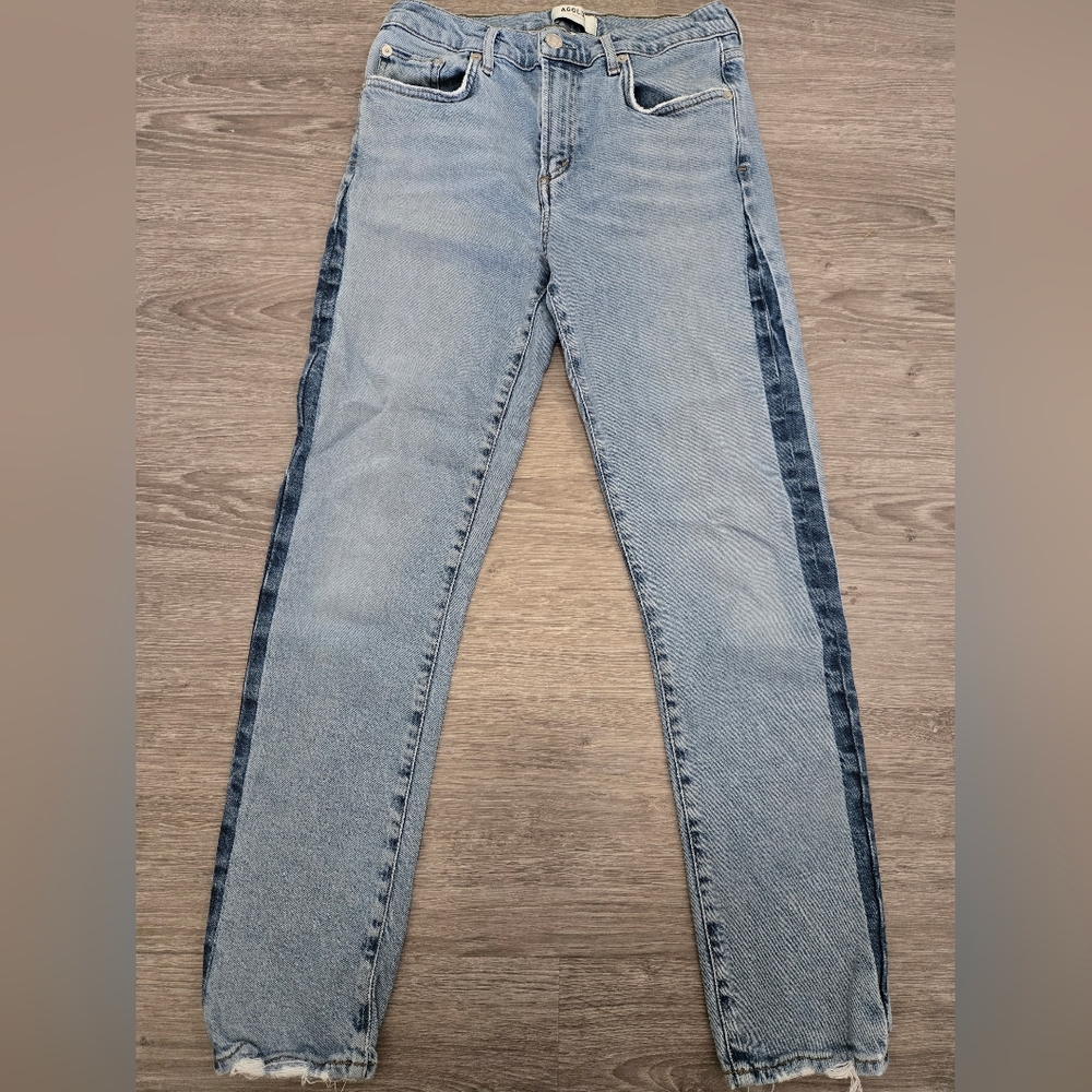 Womens Agolde Two-Tone Jeans